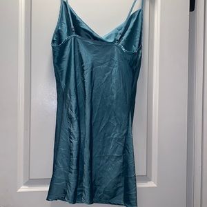 Satin Blue Silk Dress